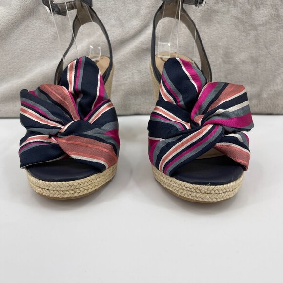 Sam Edelman Aubrey Wedge Espadrille Striped Textile Ankle Strap Sandal NWOT - Picture 4 of 10